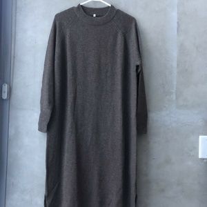 MUJI Yak Blend Wool Mockneck Dress - Mocha brown